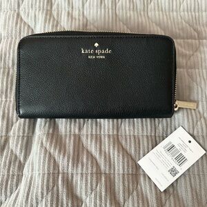 Kate Spade Black Clutch with Gold Details
